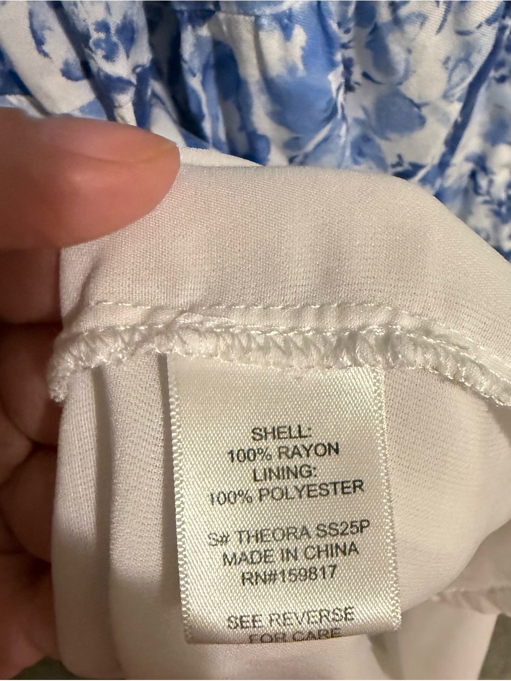 ARULA Blue and White Floral Smocked Maxi Dress LIKE NEW - Picture 7 of 7